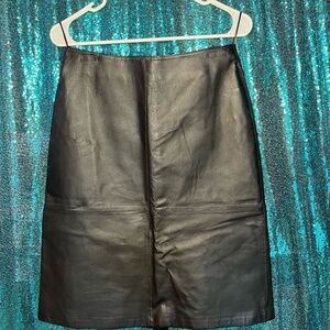 Women’s Black Leather Skirt